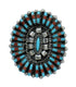 Genuine Sterling Silver Turquoise And Coral Needlepoint Ring Size 5-3/4 FX91965